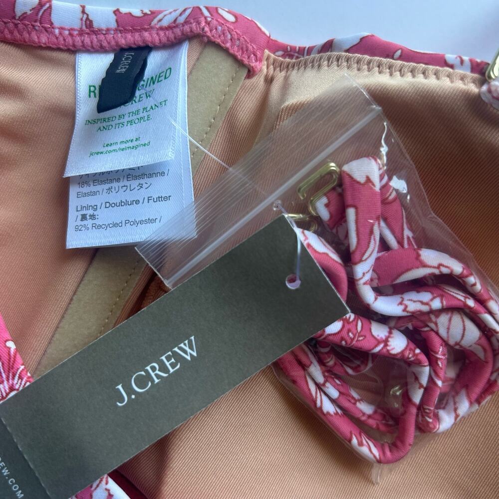 J. Crew Convertible O-Ring Bandeau Floral Swim Bikini Top Plus 3X New - Picture 7 of 8